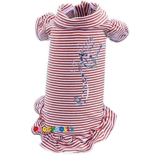 Doggydolly Hundekleid Silberschmetterling braun