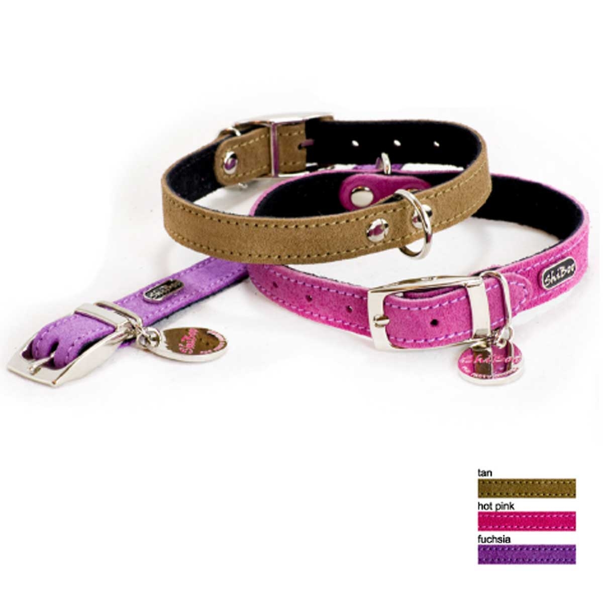 Hundehalsband SUEDE-15 35x1,5cm pink