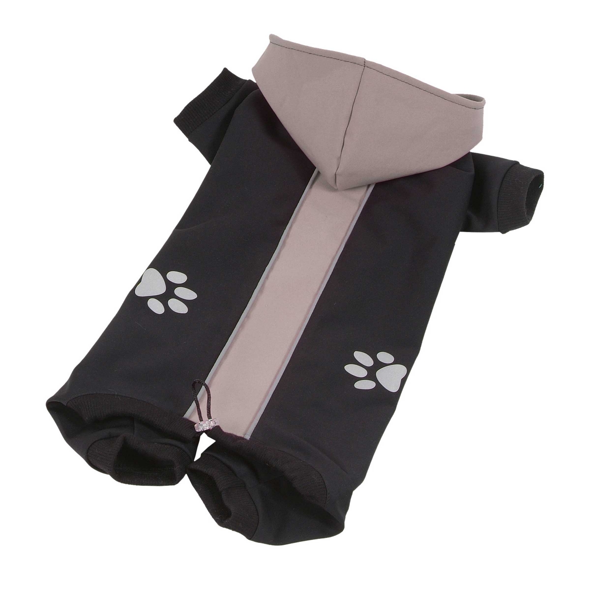 Softshelloverall f. Hunde Reflektor schwarz-grau