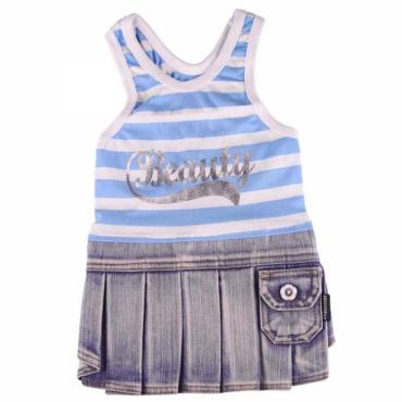 Doggydolly Hunde-Jeanskleid Beauty blau