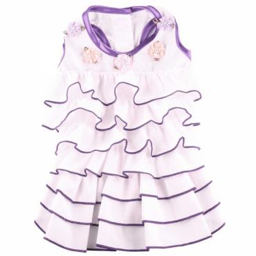 Doggydolly Hundekleid mit RÃ¼schen lila