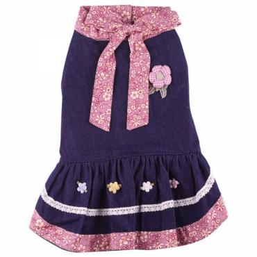 Doggydolly Hundekleid BlÃ¼mchen dunkelblau