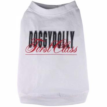 Hunde-Shirt First Class weiÃ