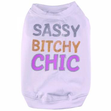 Hundeshirt Sassy weiÃ