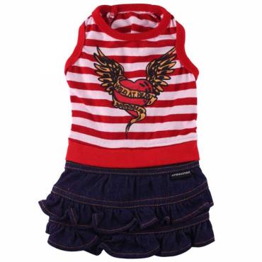 Doggydolly Jeanskleid Wild at Heart fÃ¼r Hunde