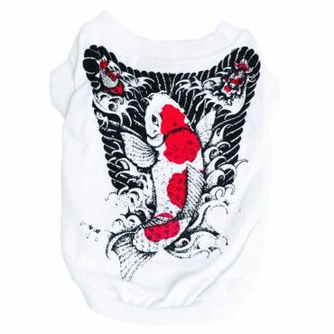 Hunde-T-Shirt KOI, weiÃ