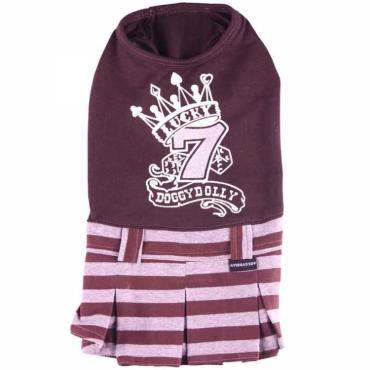 Doggydolly Hundekleid Lucky 7 braun-grau