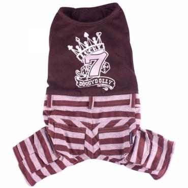 Doggydolly Hundekombi Lucky 7 braun-grau