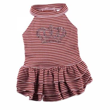 Doggydolly Hundekleid Krone braun gestreift