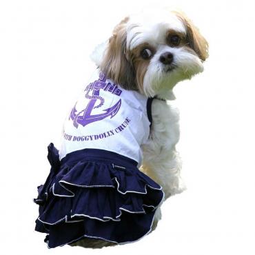 Doggydolly Hunde-Marinekleid Anker weiÃ