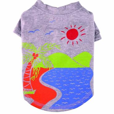 Hundeshirt Meerblick grau