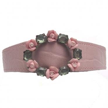 Hundehalsband Romance 45x2,5cm pale pink