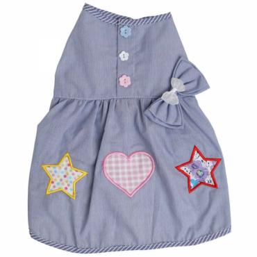 Doggydolly Hundekleid Sticker blau-weiÃ gestreift