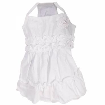 Doggydolly Hunde-Tanktopkleid mit Rose weiÃ